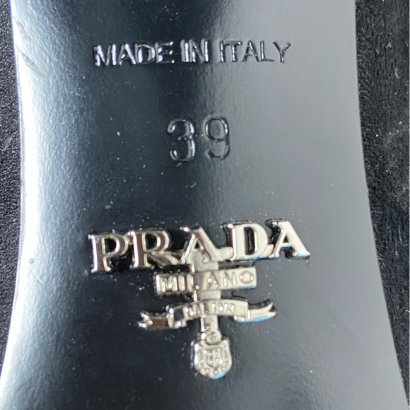 Prada Black Suede Mules Size 39 - Picture 13 of 14